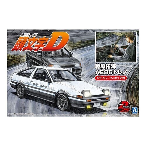 Aoshima 1/24 Fujiwara Takumi AE86 Sprinter Trueno (Project D Ver) w/figure