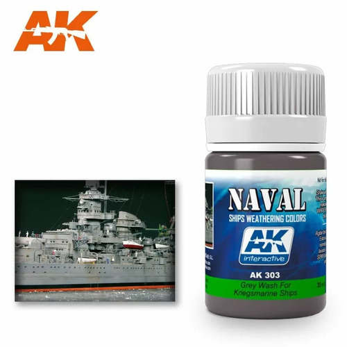 AK Interactive Weathering Products - Grey Wash for Kriegsmarine Ships