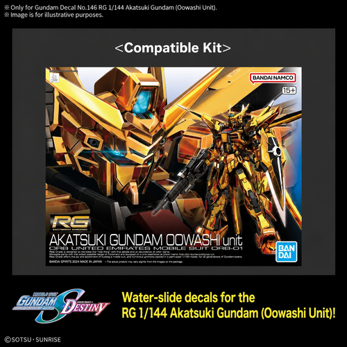 - PRE ORDER - Gundam Decal 146 RG 1/144 Akatsuki Gundam Oowashi Unit