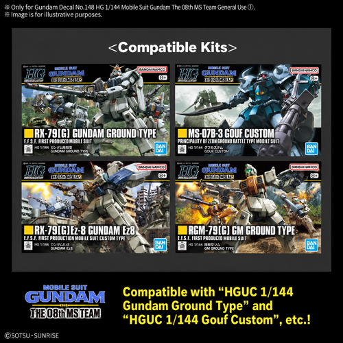 - PRE ORDER -  Gundam Decal 148 Mobile Suit Gundam: The 08th MS Team Multiuse 1