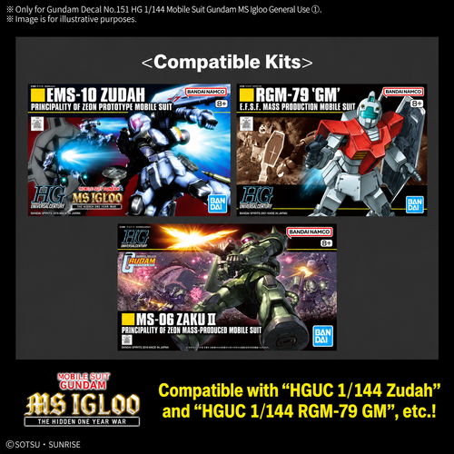- PRE ORDER -  Gundam Decal 151 Mobile Suit Gundam MS IGLOO Multiuse 1