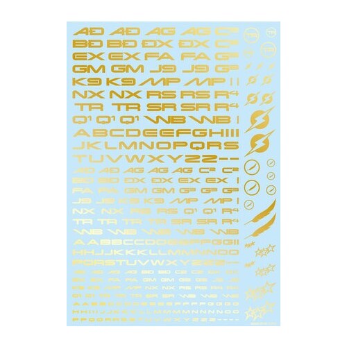 HIQ - TR Alphabet Decals 3 Gold