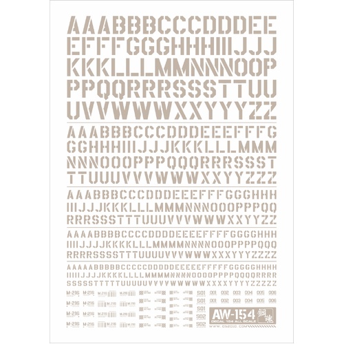 Madworks Detail-Up Decal 154 Letters (Light Gray)
