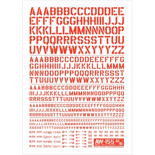 Madworks Detail-Up Decal 155 Letters (Red)