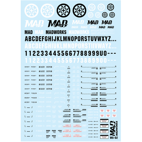 Madworks Limited Edition Watersilde Decals White/Grey