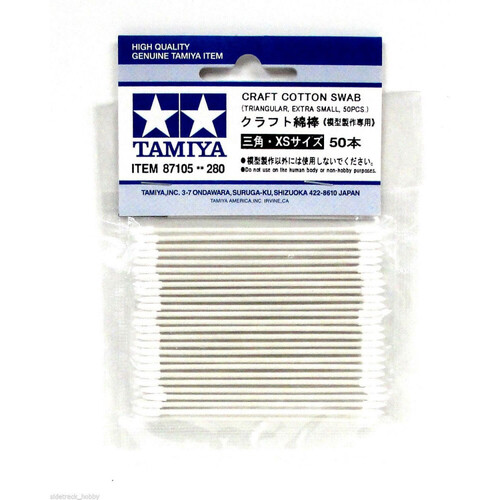 Tamiya Craft Cotton Swab (Triangular, Extra Small, 50pcs)