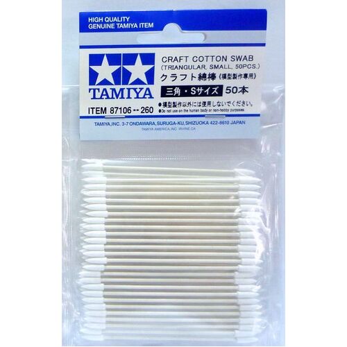 Tamiya Craft Cotton Swab (Triangular, Small, 50pcs)
